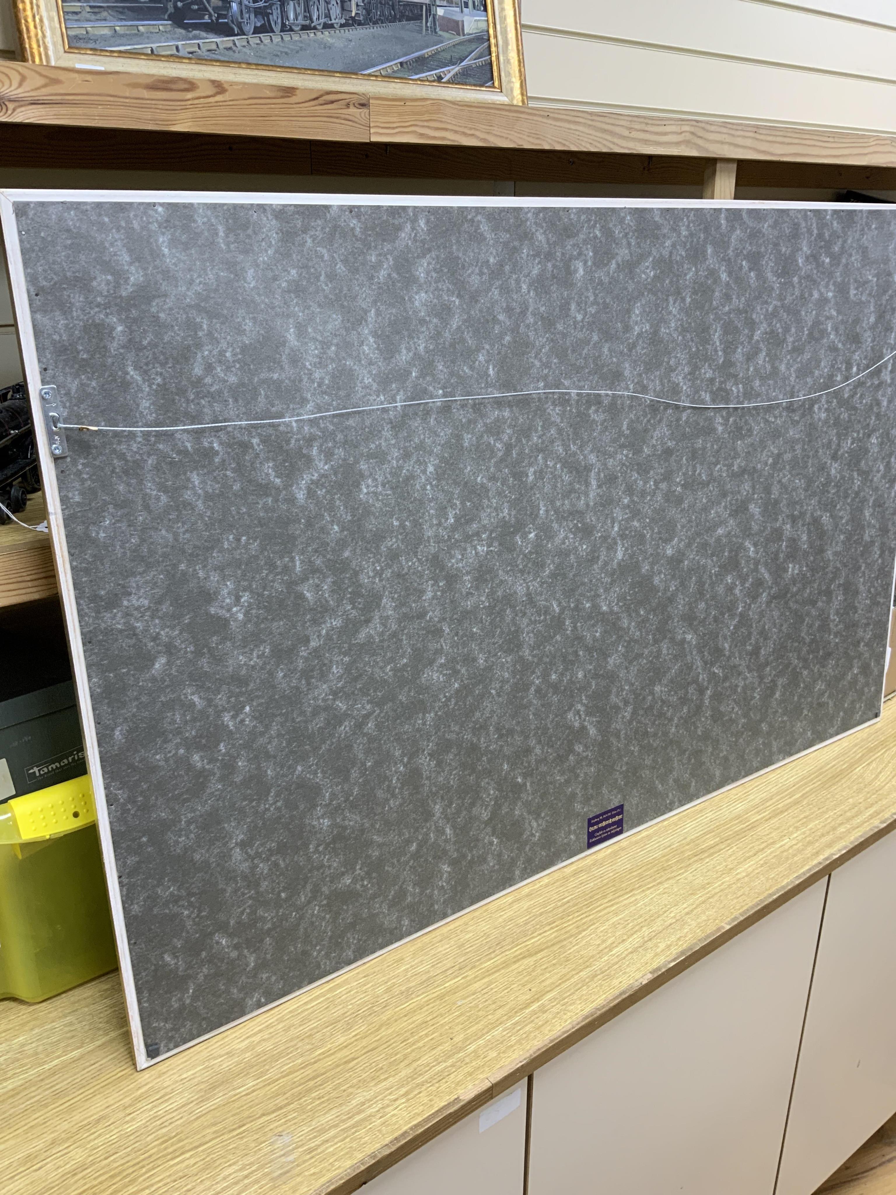 Terrence Cuneo, a signed framed railway print; ‘Night King’, of GWR King class 4-6-0 tender locomotive, King George V, running at night, signed in pencil with dedication within the margin, overall dimensions; 73.5 x 115.